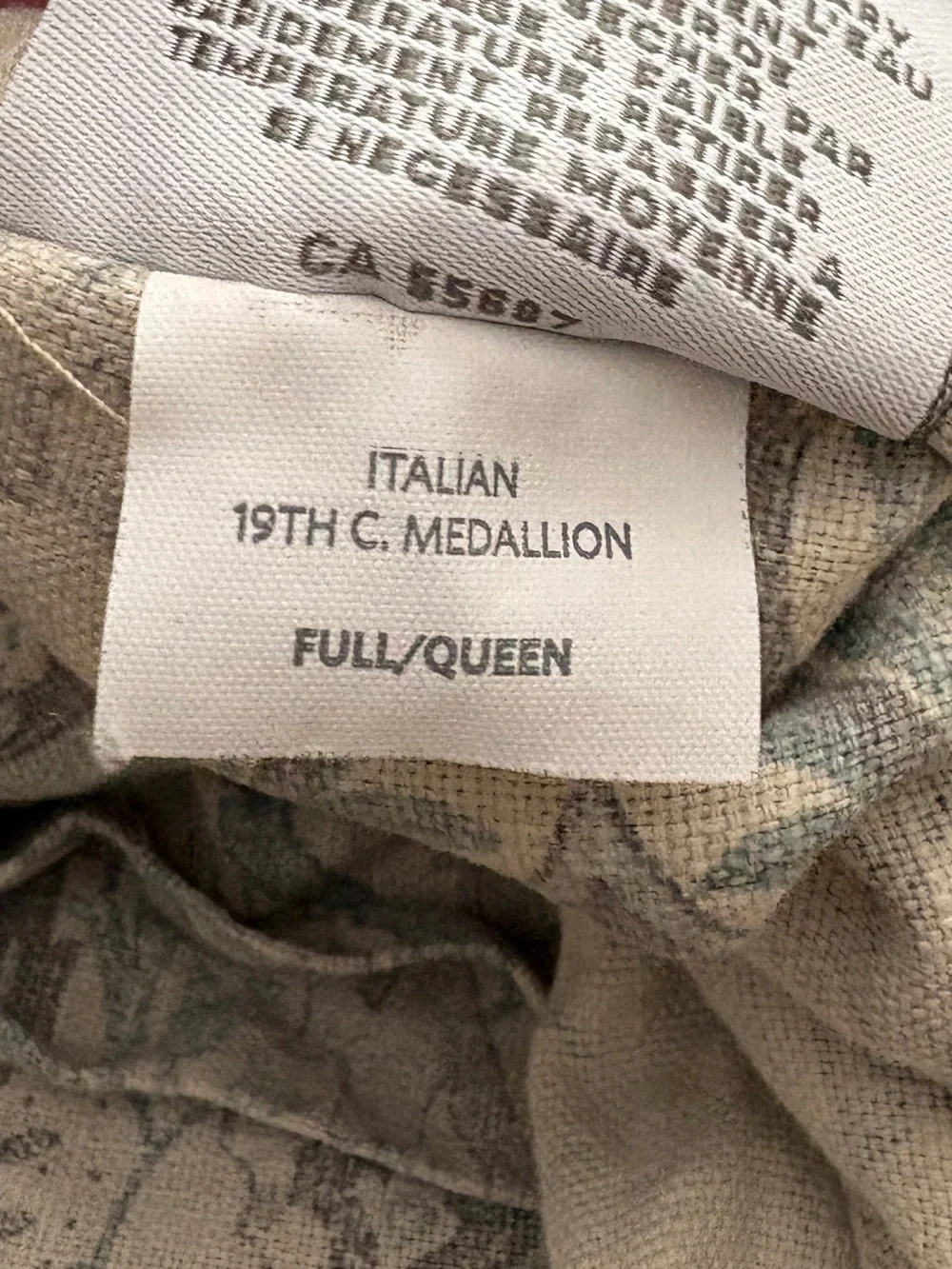 Restoration Hardware ITALIAN 19TH C. MEDALLION DUVET COVER Full Queen